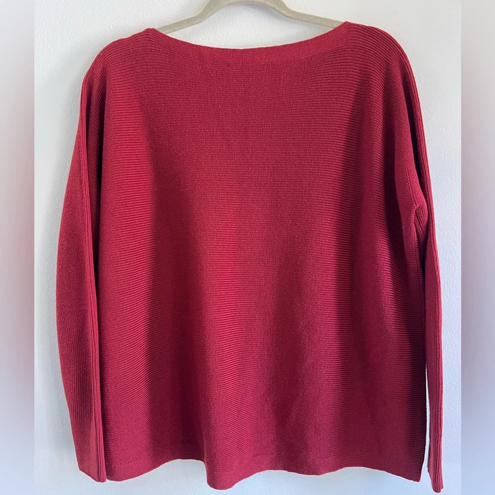 Lafayette 148 Women's Red Wool Sweater - Picture 4 of 6